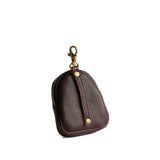 Coldbrew | Leather keychain pouch with zipper top, swivel lobster clasp, and debossed emblem of three PLG trees