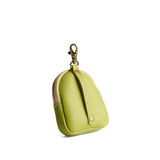 Wasabi | Leather keychain pouch with zipper top, swivel lobster clasp, and debossed emblem of three PLG trees