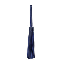 Cobalt | Fringed leather tassel with leather loop