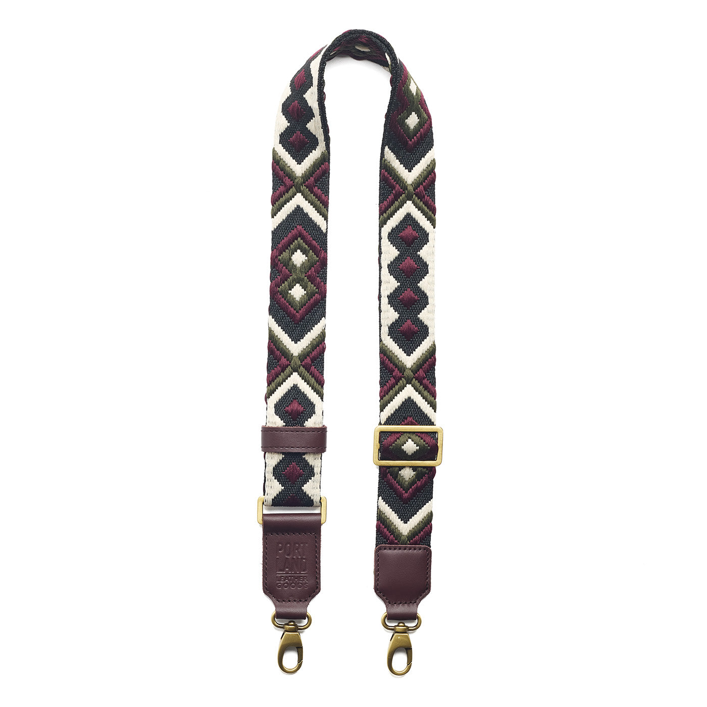 Forest | Adjustable fabric and leather strap with multicolor pattern
