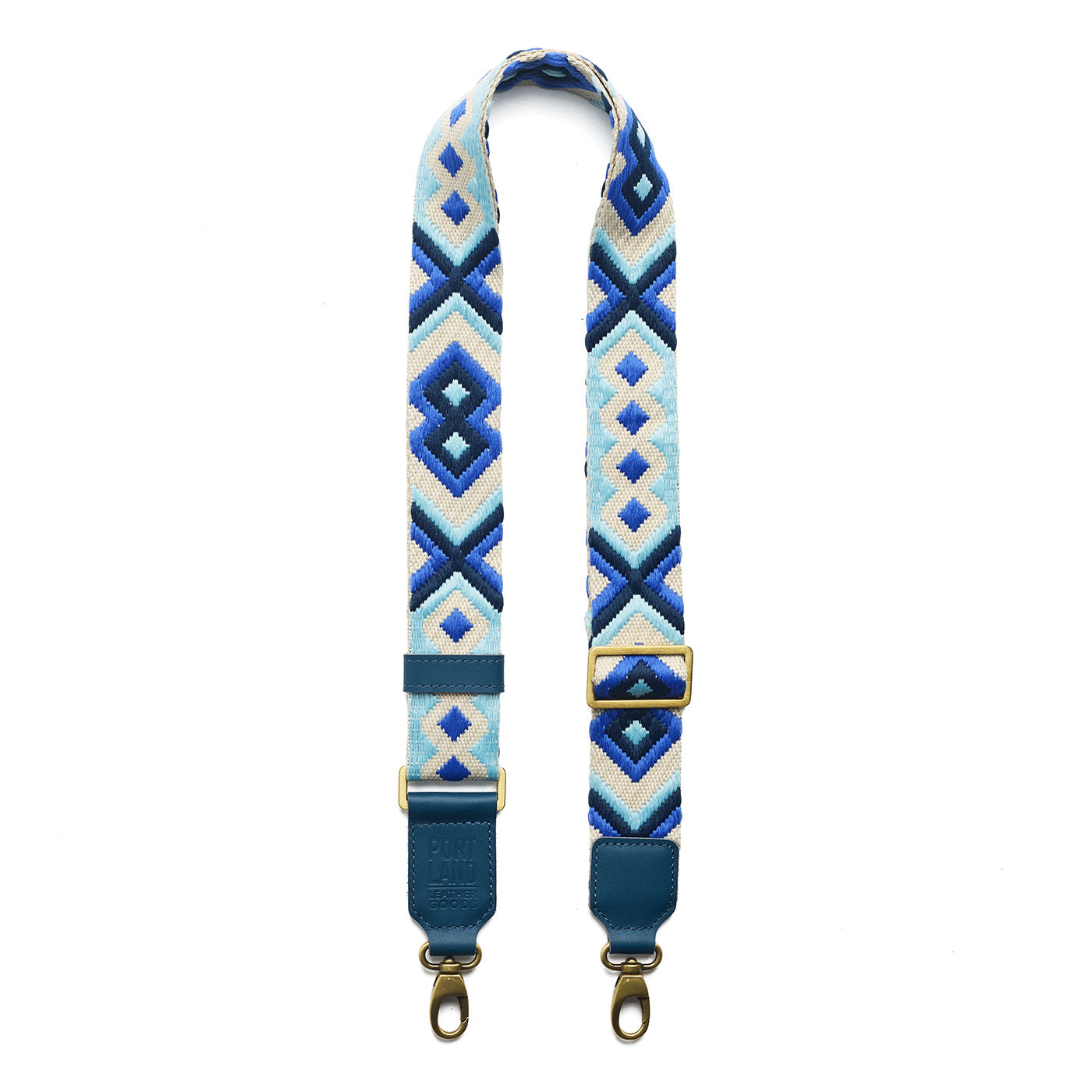 Waterfall | Adjustable fabric and leather strap with multicolor pattern