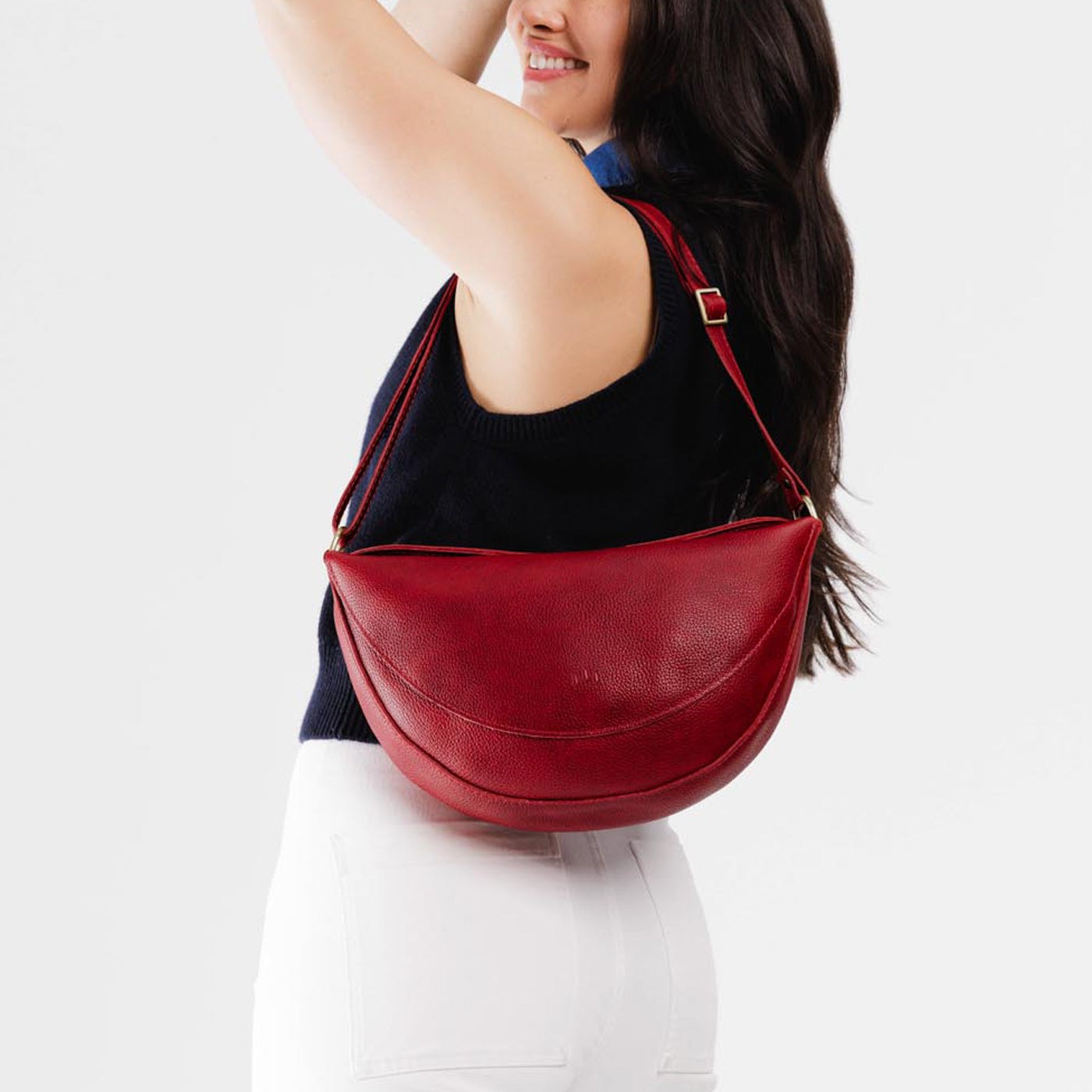 Chili Red*Large | Half circle shaped sling bag