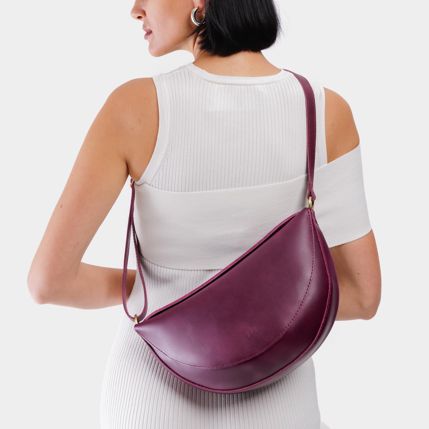 Lollipop*Large | Model wearing half circle shaped sling bag