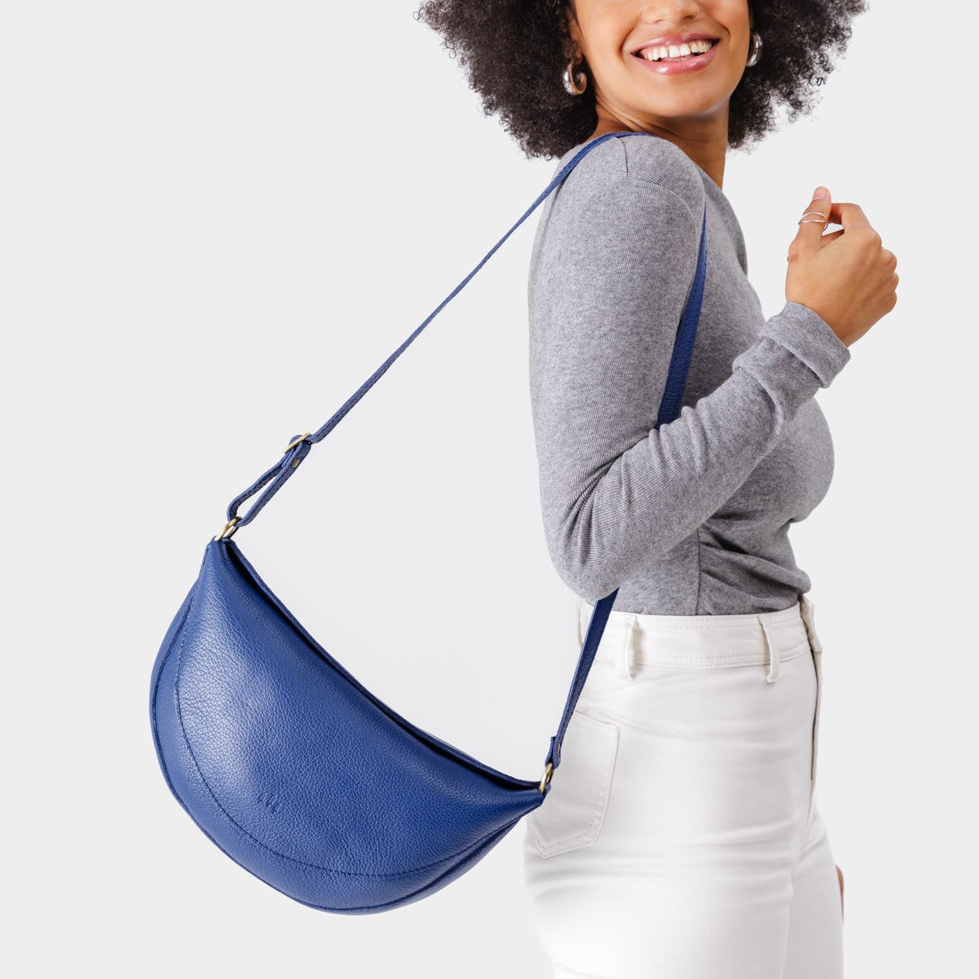 Molino Blue*Large | Half circle shaped sling bag