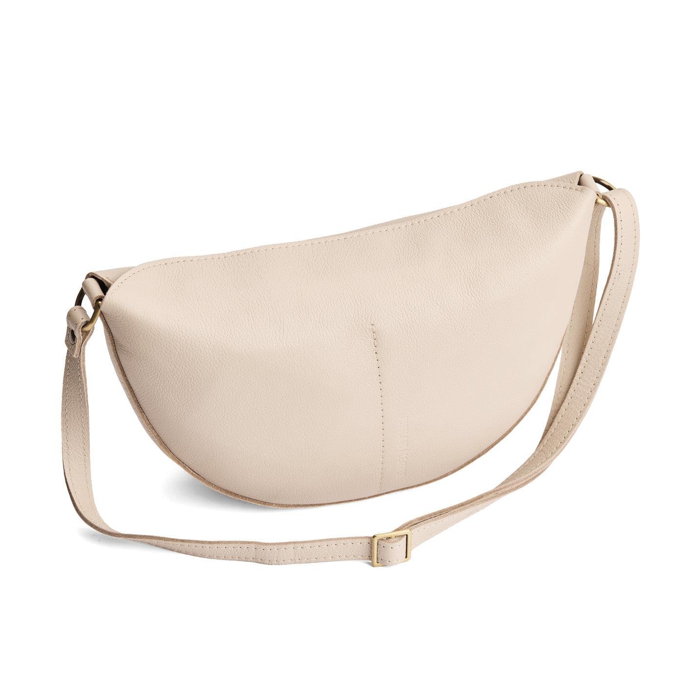 Pebbled Bone*Large | Half circle shaped sling bag