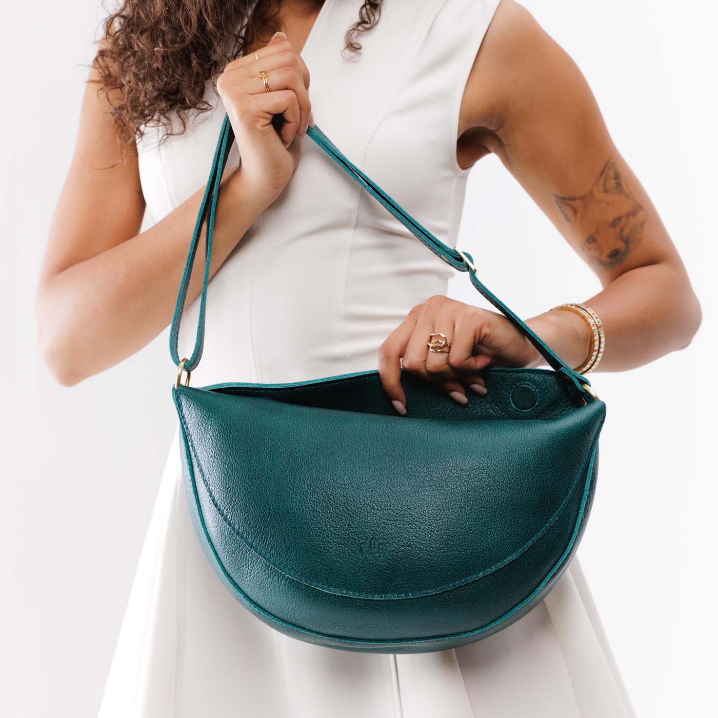 Sea Glass*Large | Half circle shaped sling bag