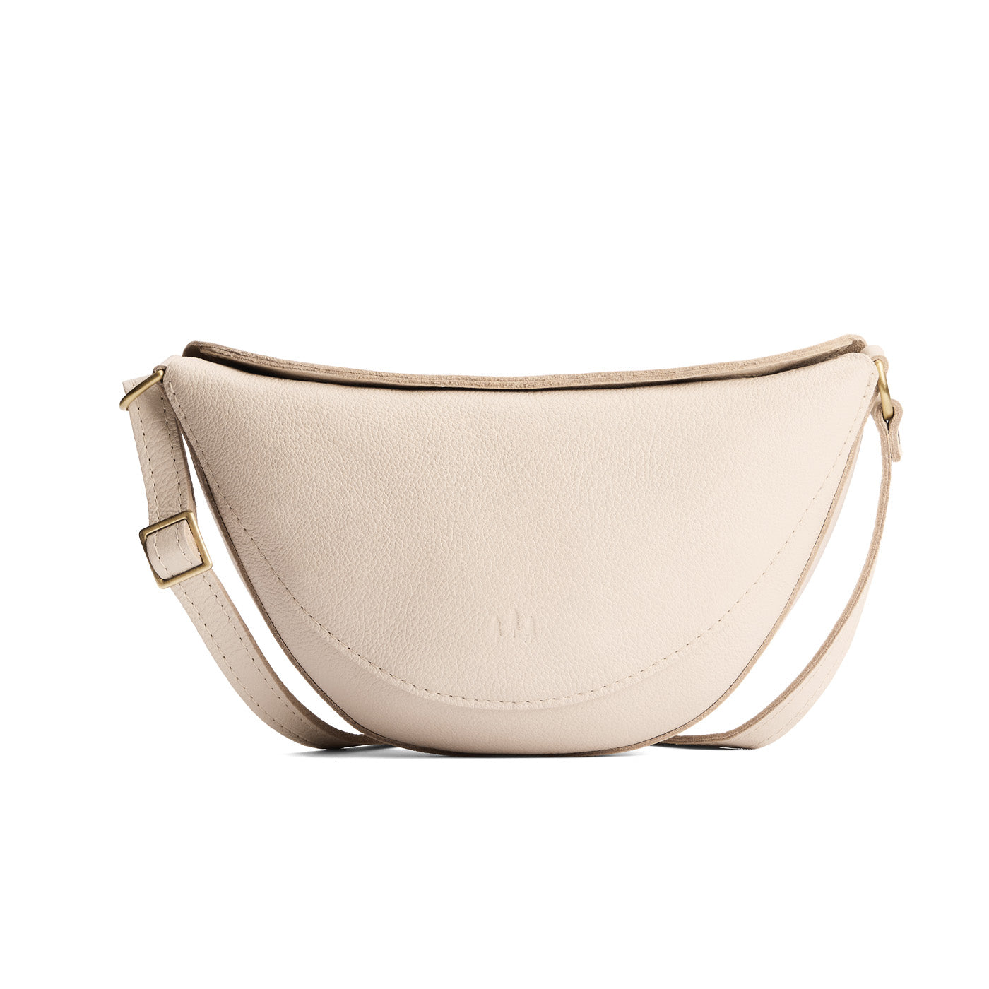 Pebbled Bone*Medium | Half circle shaped sling bag