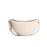 Pebbled Bone Small | Half circle shaped sling bag