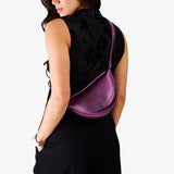 Ultra Violet Small | Model wearing half circle shaped sling bag