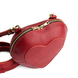 Chili Red | Geometric heart shaped crossbody with dual zipper closure