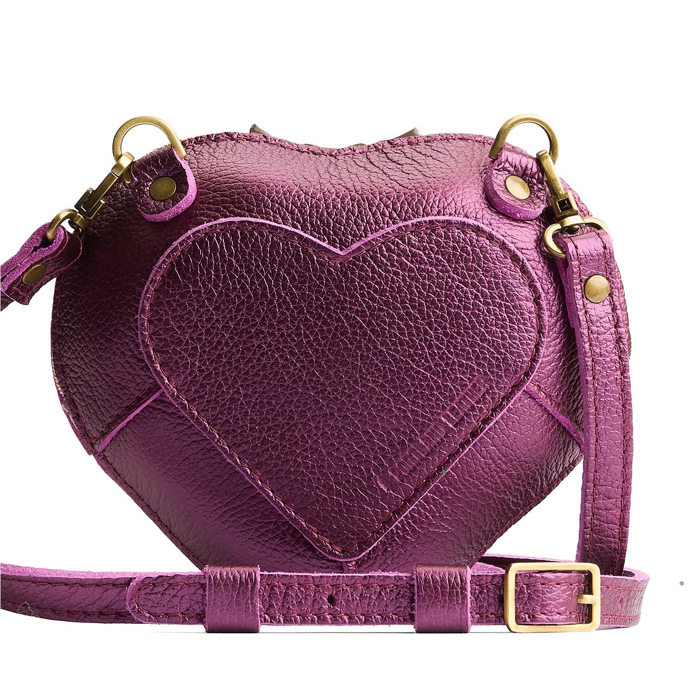 Ultra Violet | Geometric heart shaped crossbody with dual zipper closure