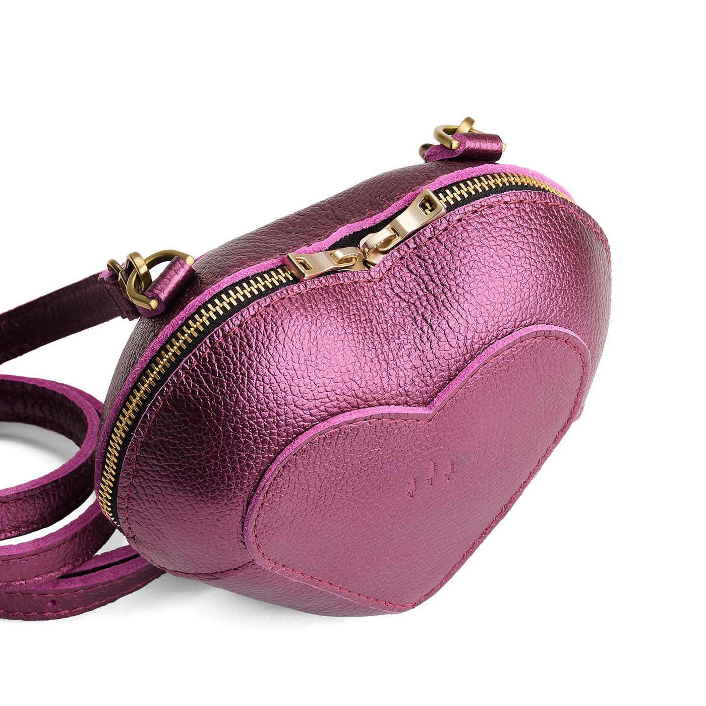 Ultra Violet | Geometric heart shaped crossbody with dual zipper closure
