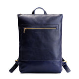 Cobalt | Rectangular slim leather backpack
