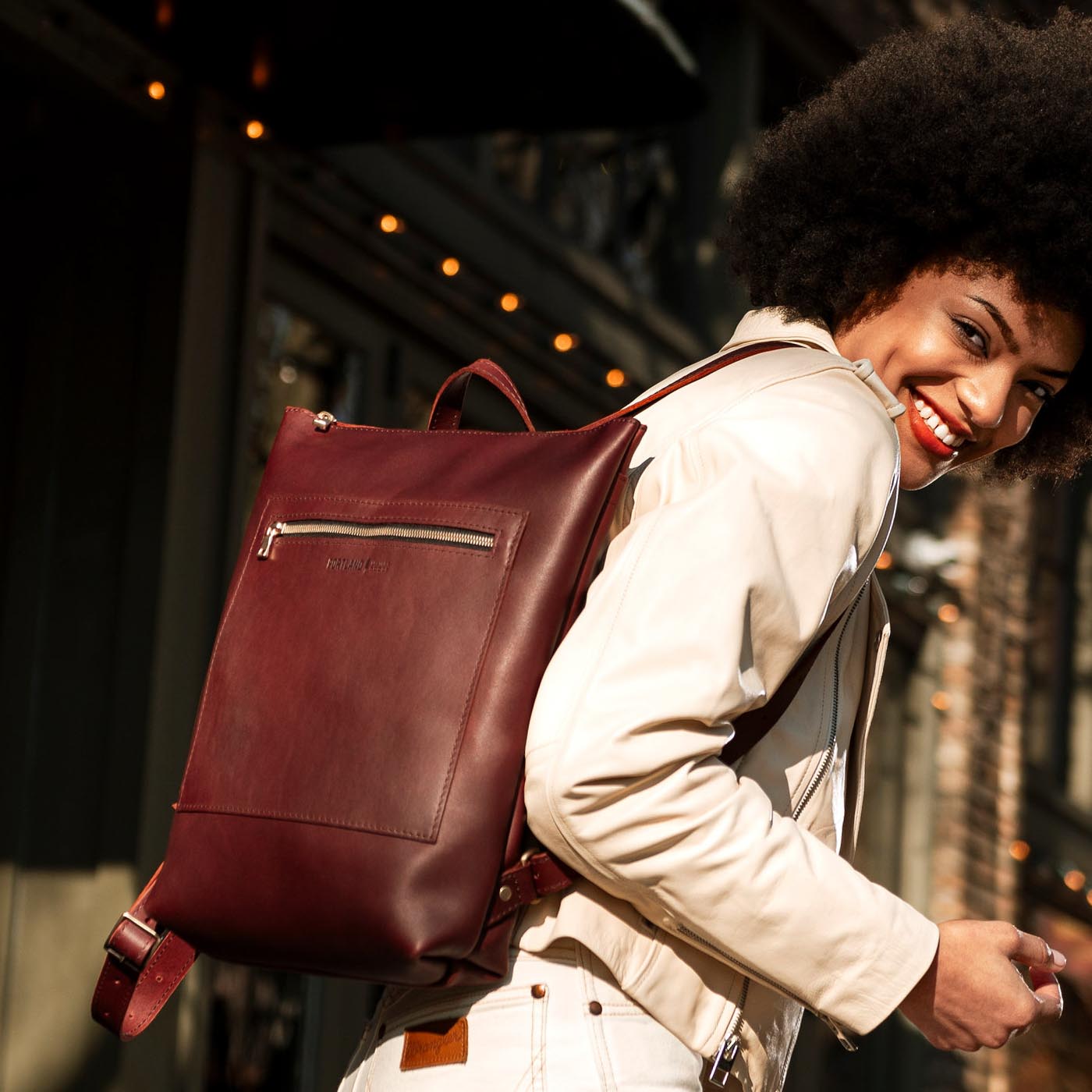Leather Laptop Backpack