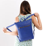 Molino Blue | Rectangular slim leather backpack