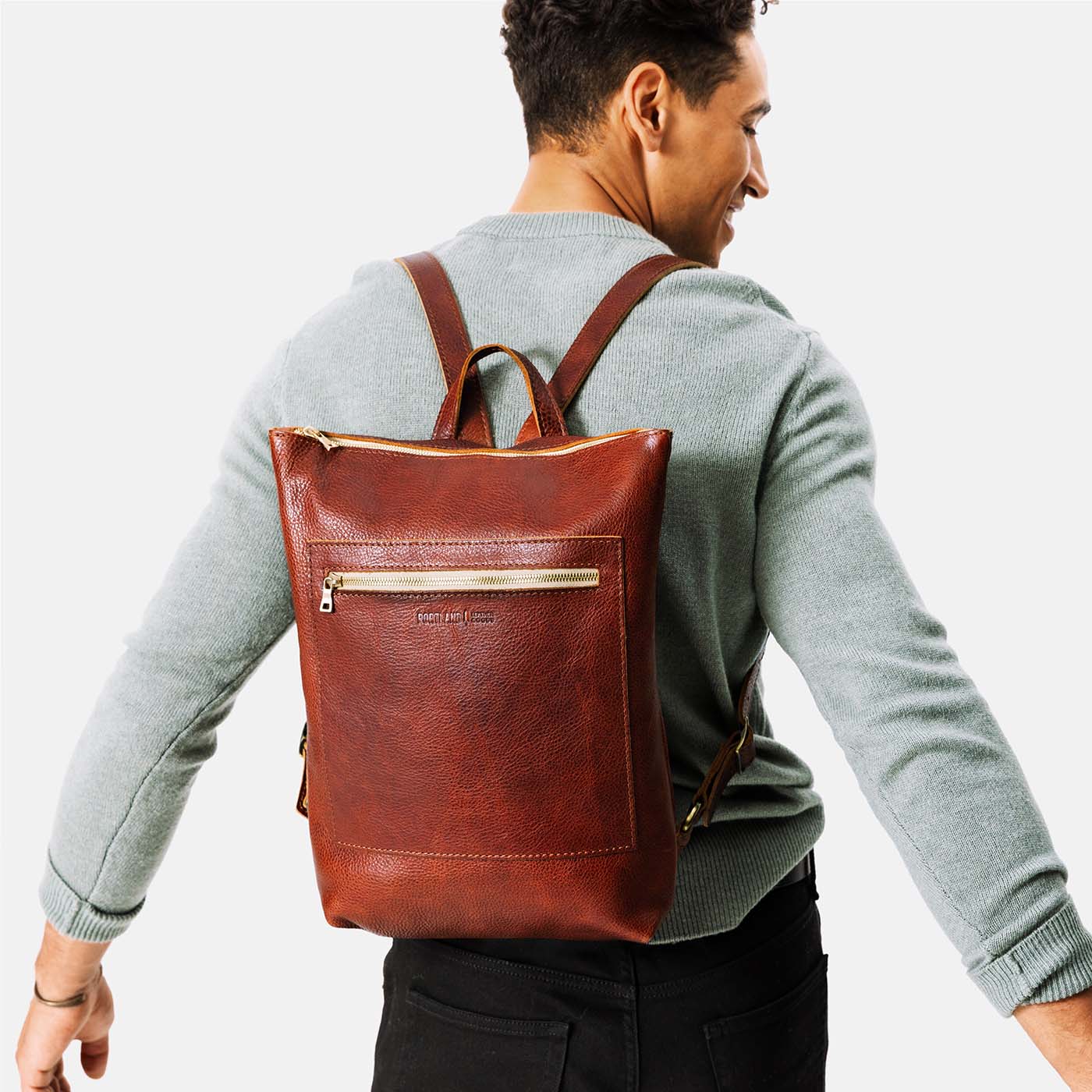 Adjustable Strap Women's Work Backpack, Zipper Commuter Purse