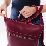 Orchid | Rectangular slim leather backpack