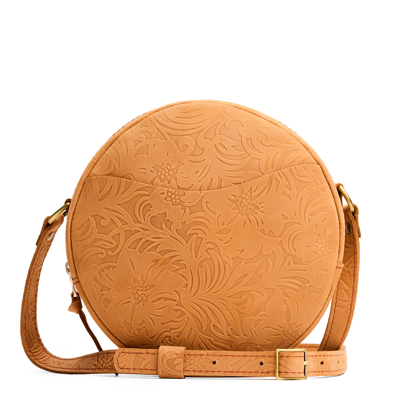 Desert Flower | Large circle shaped crossbody bag with top zipper