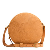Desert Flower | Large circle shaped crossbody bag with top zipper