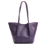 Empire Large | Wide bucket shaped tote bag with matching leather handles