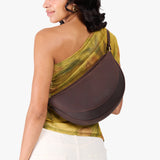 Moose Large | Model wearing petite half circle shaped sling bag