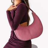 Foxglove Large | Large crescent shaped shoulder bag with zipper closure and adjustable strap