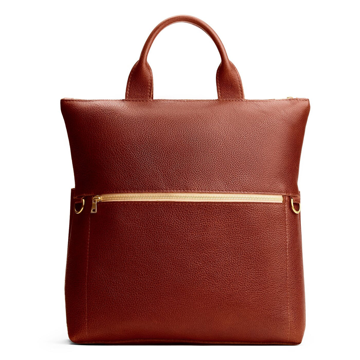 Nutmeg*Large | Convertible tote clutch crossbody with a front zipper pocket and top carry handles