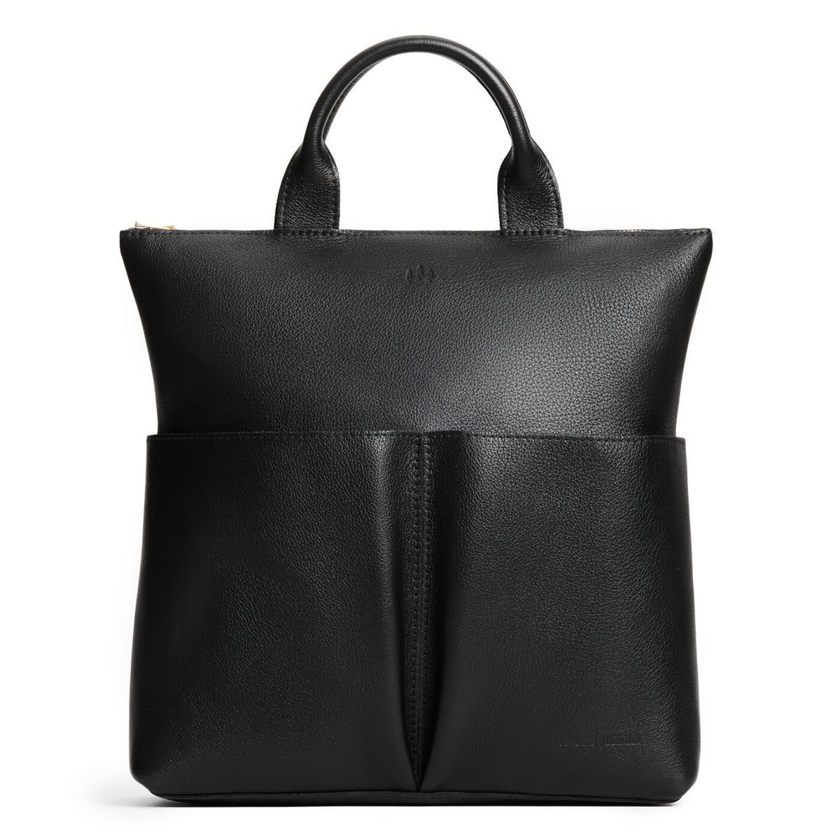 Pebbled--black*Large | Convertible tote clutch crossbody with two large front pocket and top carry handles
