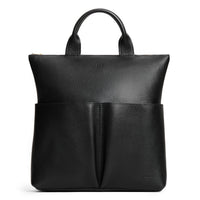 Pebbled--black*Large | Convertible tote clutch crossbody with two large front pocket and top carry handles