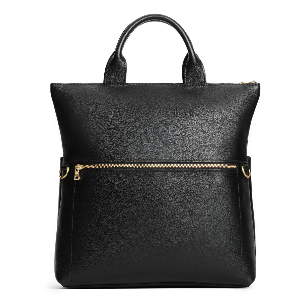 Pebbled--black*Large | Convertible tote clutch crossbody with a front zipper pocket and top carry handles