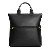 Pebbled--black Large | Convertible tote clutch crossbody with a front zipper pocket and top carry handles