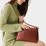 Nutmeg Large | Zip top crossbody bag with detachable strap