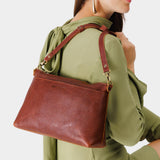 Nutmeg Large | Zip top crossbody bag with detachable strap
