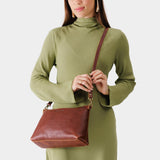 Nutmeg Large | Zip top crossbody bag with detachable strap