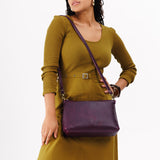 Plum Large | Zip top crossbody bag with detachable strap
