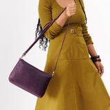 Plum Large | Zip top crossbody bag with detachable strap