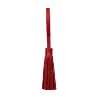 Chili Red*Large | Fringed leather tassel with leather loop