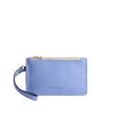 Aster | Leather wristlet with two zippered pockets and removable wrist strap