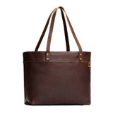 Coldbrew Large Zipper | Leather tote bag with riveted straps and exterior key loop