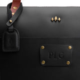 Black Zipper | Leather Tote Bag with bridle leather handles and zipper closure