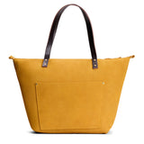 Dijon Zipper | Large leather tote bag with sturdy bridle handles and front pocket