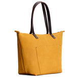 Dijon Zipper | Large leather tote bag with sturdy bridle handles and front pocket