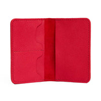 Cherry | Leather passport case with PLG logo open shot