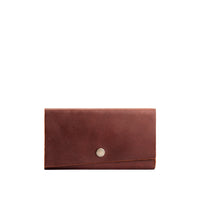 Cognac | Leather wallet with snap closure