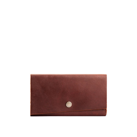 Cognac | Leather wallet with snap closure