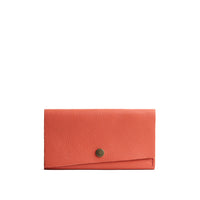 Coral | Leather wallet with snap closure