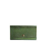Metallic Greench | Leather wallet with snap closure