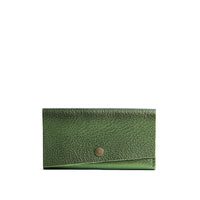 Metallic Greench | Leather wallet with snap closure
