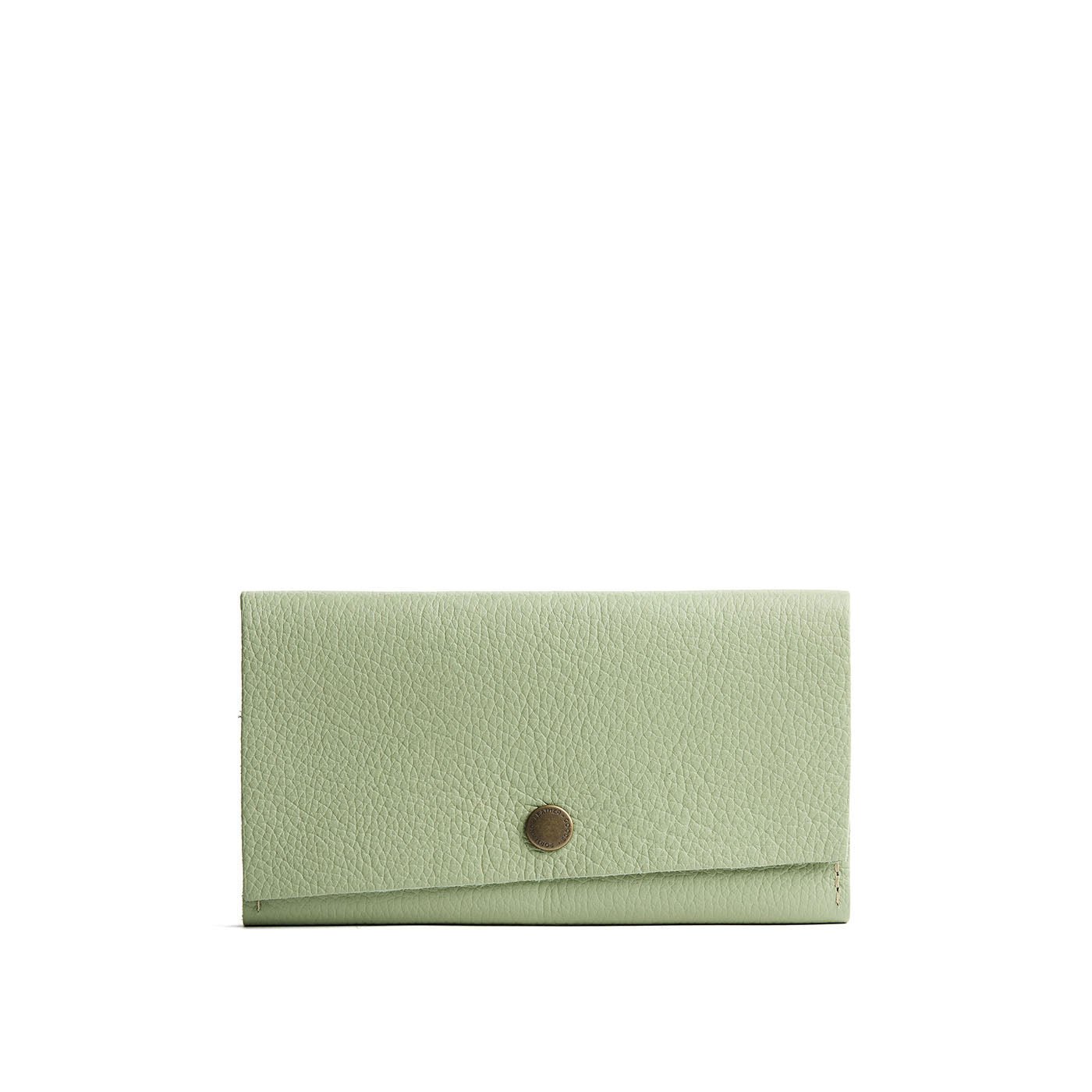 Pistachio | Leather wallet with snap closure