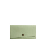 Pistachio | Leather wallet with snap closure